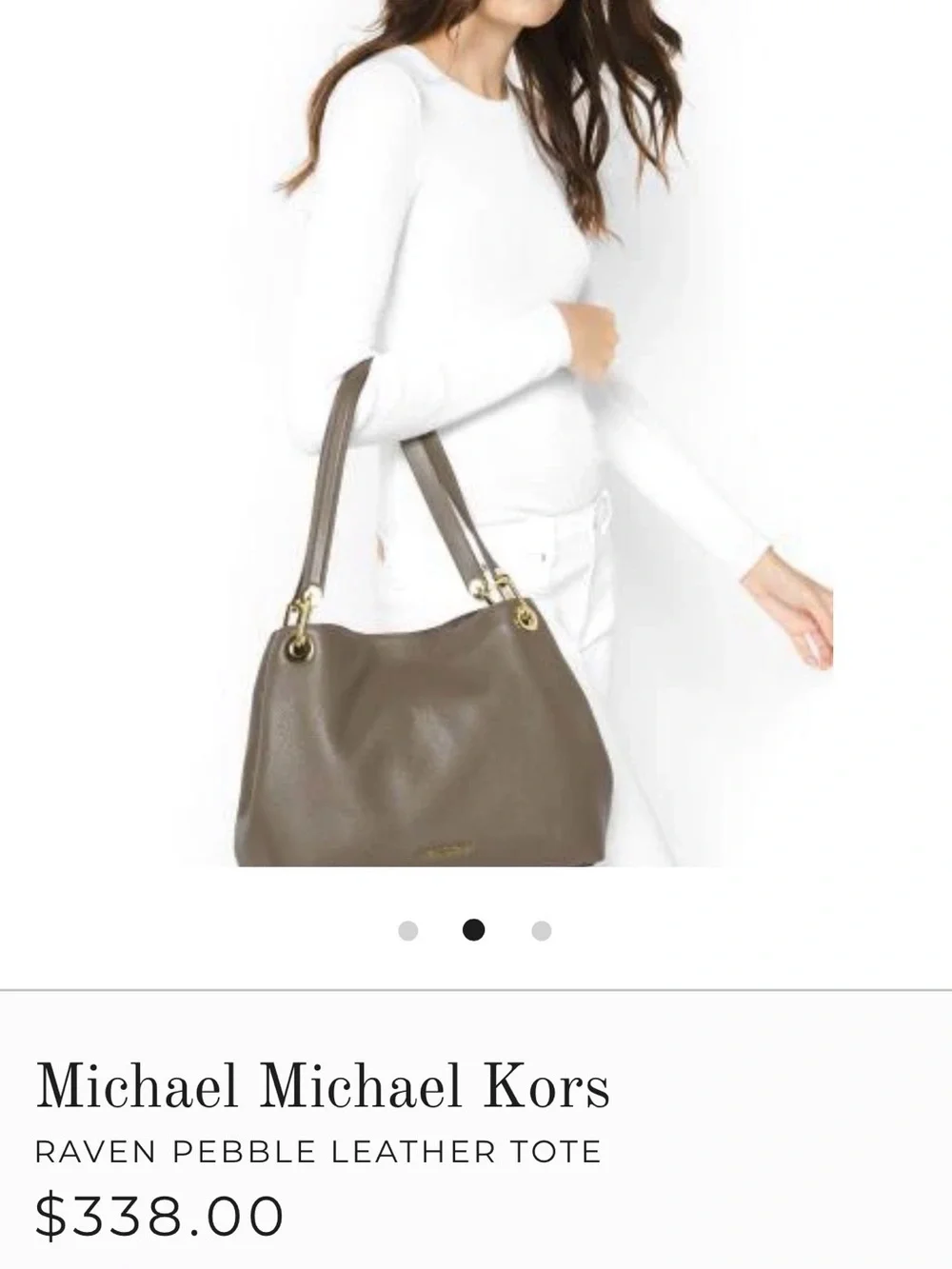 Michael Kors Raven Pebble Leather Tote Bag